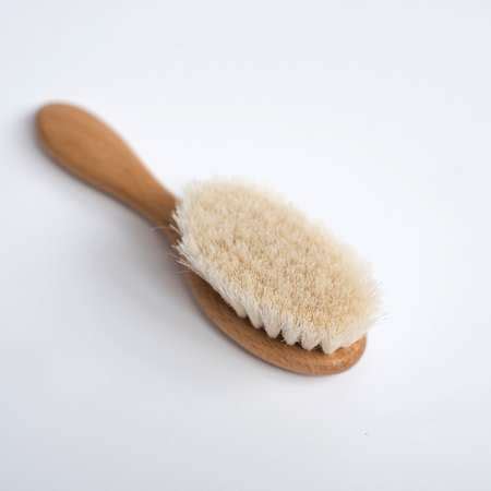 Расческа для новорожденного Ange L`AME Деревянная с натуральной щетиной ...