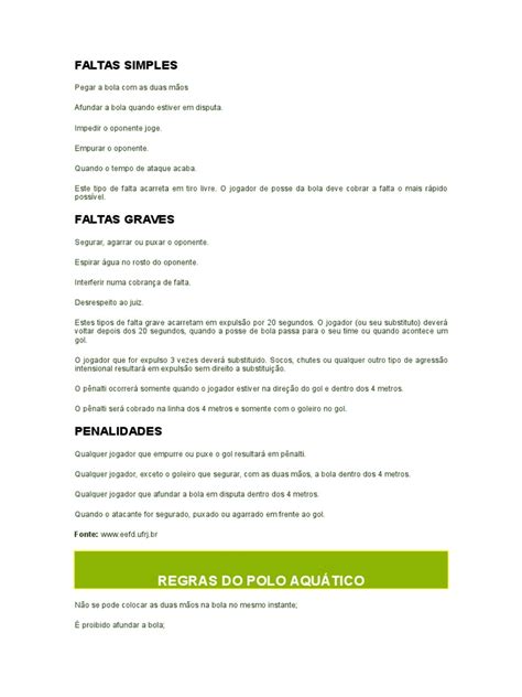 Regras Futebol Society Faltas - Tipos e Regras de Faltas no Futebol | PDF | Futebol | Esportes coletivos