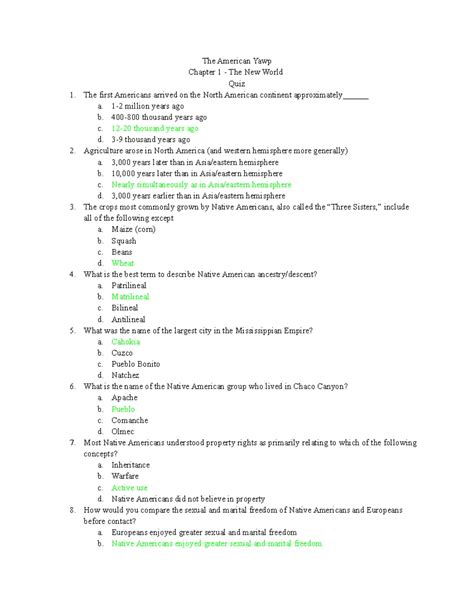 The American Yawp Chap - Practice quiz - The American Yawp Chapter 3