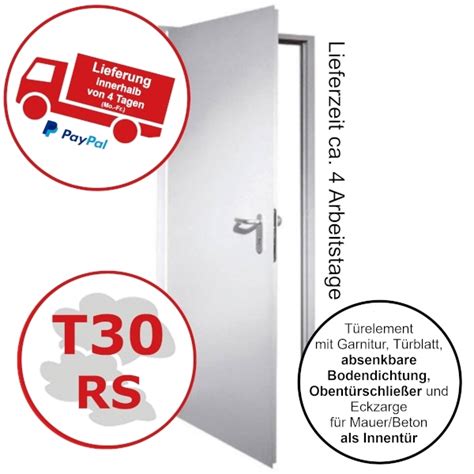 Teckentrup T30/RS-Tür Modell T30-1 RS FSA 62 in der Breite 1000 mm und