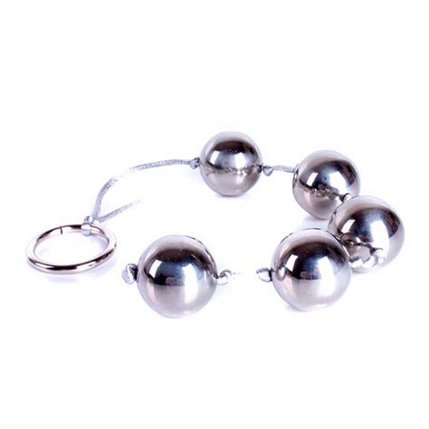 Stainless Steel Balls Anal Beads With Ring Vaginal Balls Sex Toys Metal Butt Beads For Women