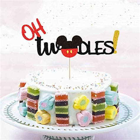 Oh Twodles Cake Topper Mickey Inspired Second Birthday Cupcake Toppers