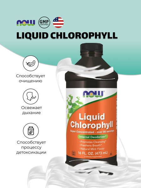 Хлорофилл NOW Liquid Chlorophyl & mintl 473 ml 16 OZ / Нау жидкий ...