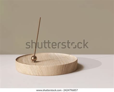 modern minimal wooden sundial sun clock stock illustration
