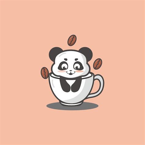 Premium Vector | Cute panda inside a cup of coffee