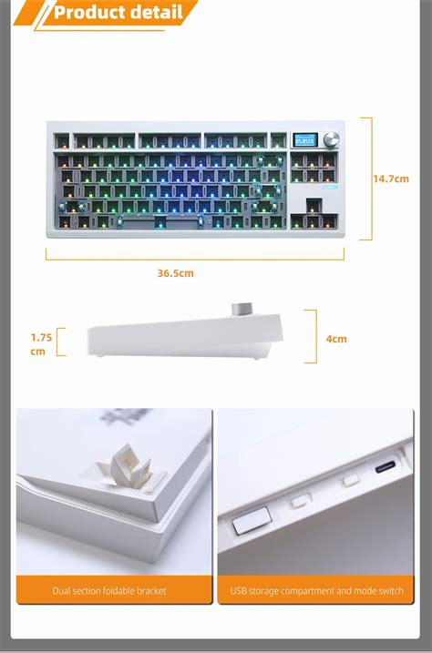 Zuoya Gmk Mechanical Keyboard Kit Hot Swappable Gaming Keyboard With Knob Screen Computer