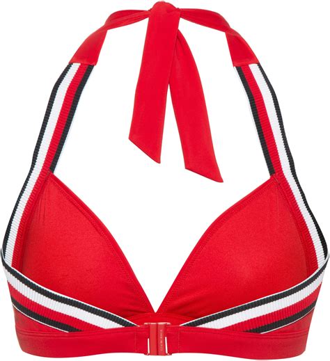 Tommy Hilfiger Signature Ribbed Triangle Bikini Top Primary Red UW UW XLG Ab