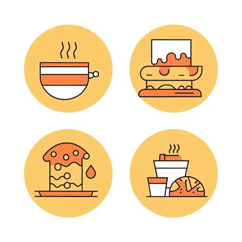 Ilustraci N Del Conjunto De Iconos De Alimentos Vector Premium