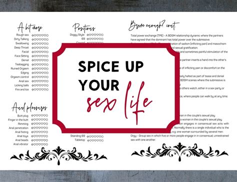 Ultimate Kink List Of Kinks And Fetishes Sex Bucket List Sex Etsy Australia