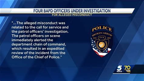 4 Broken Arrow Police Officers Under Investigation For Alleged