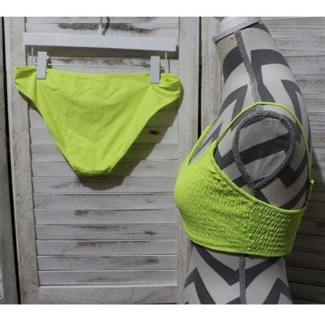 Cabana Del Sol Swim Cabana Del Sol Ruched Bikini Swim Top Neon