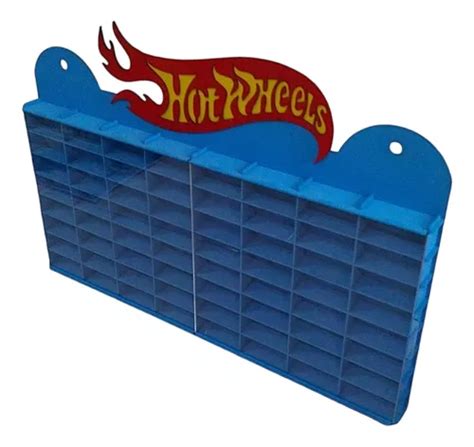 Exhibidor Repisa Color Azul Para Hot Wheels Pzs Acrilico Meses Sin Inter S