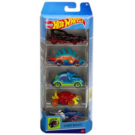 Kit Carrinhos Brinquedo Pack Miniatura Hot Wheels Street Beasts