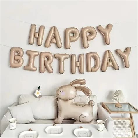 Globo Frase Happy Birthday Nude Colorete