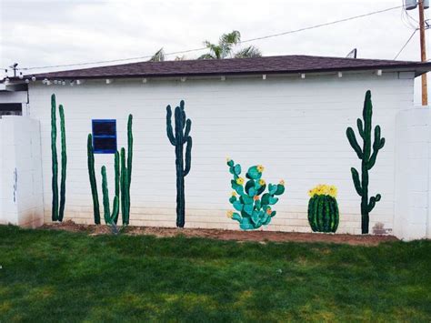 Mural Art Outdoor Cactus Wall Painting | Mural art, Wall murals painted ...