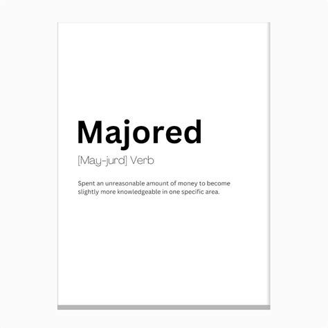Majored Definition Meaning Canvas Print by Kaigozen - Fy