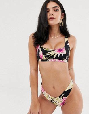 River Island Bikini W Kwiaty Na Rami Czkach Asos