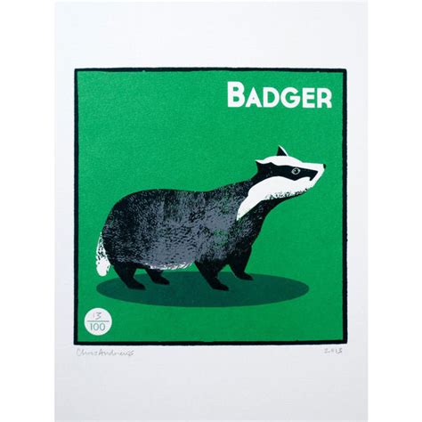 Badger Screen Print By Chris Andrews Soma Gallery