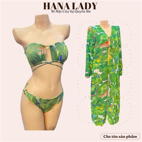 Bikini sexy 2 mảnh kèm áo choàng Đồ tắm cao cấp đi biển gợi cảm BN148 Hana Lady