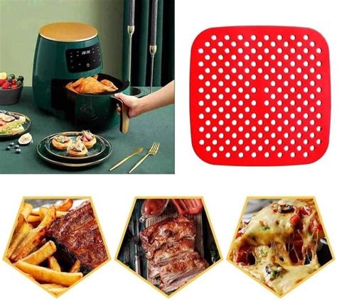 Tapete de Silicone Para Air Fryer Fritadeira Elétrica M Forro Protetor