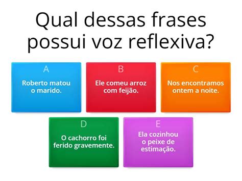 O Que E Voz Reflexiva - Voz Reflexiva - Quiz