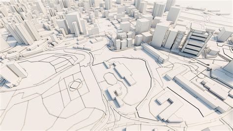 Premium Photo 3d Downtown White Business Downtown 3d Illustration