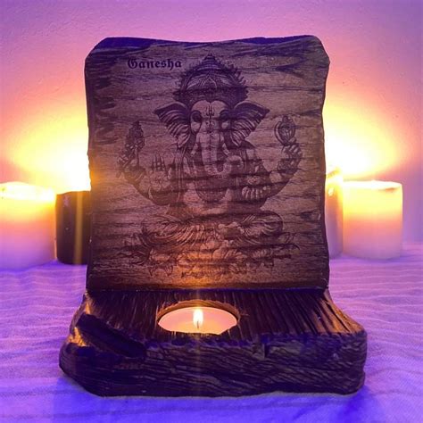 ganesha altar hindu god candle holder spiritual etsy