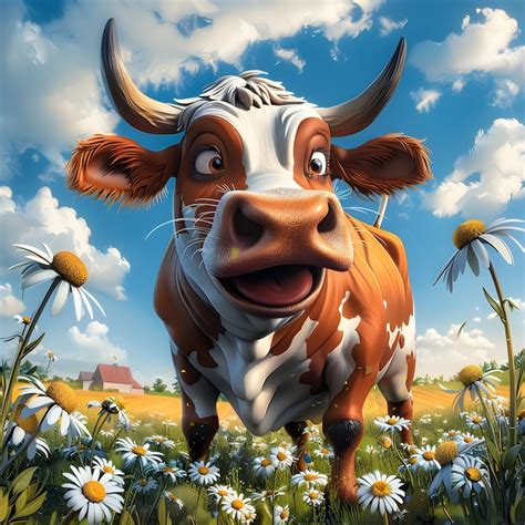 Illustration De Vache De Dessin Anim Adorable En D Photo Gratuite