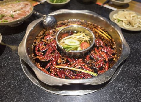 Delicious Spicy Sichuan Hot Pot Stock Image Image Of Lifestyle Elements