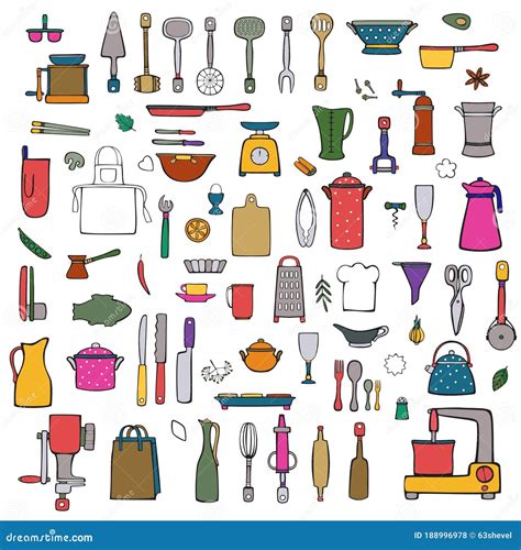 Conjunto Vectorial De Cocinas Y Utensilios De Cocina Tapa De Especias