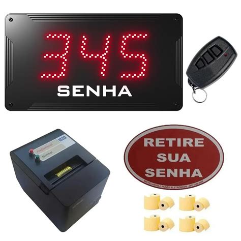 Kit Painel De Senha Impressora De Senhas Placa Retire Sua Senha