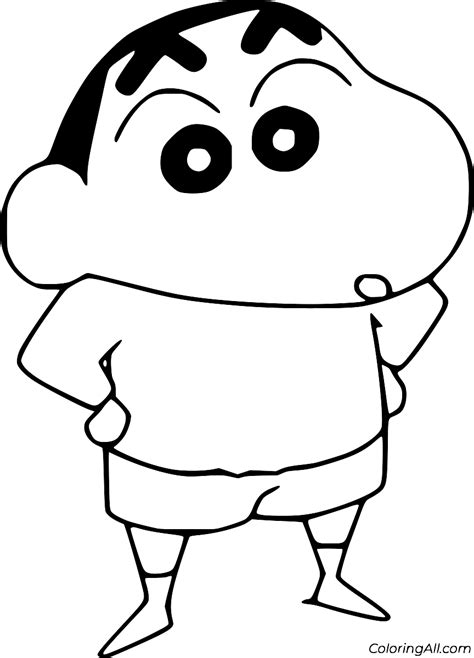 easy shin chan coloring page coloringall
