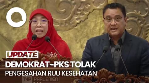 Alasan Lengkap Demokrat Dan PKS Tak Setuju RUU Kesehatan Disahkan