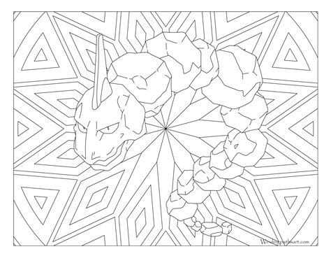 Adult Pokemon Coloring Page Onix ·