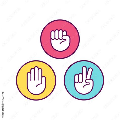 rock paper scissors icons stock vector adobe stock