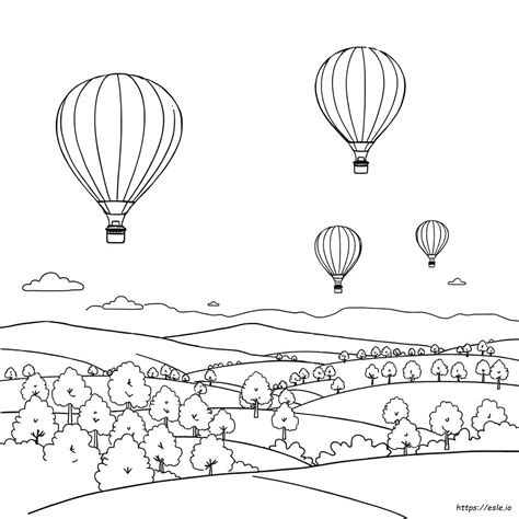 Hot Air Balloon Coloring Page Pdf