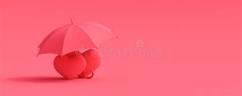 Hearts In Love Stand Under An Umbrella Couple In Love Concept Stock Illustration Illustration