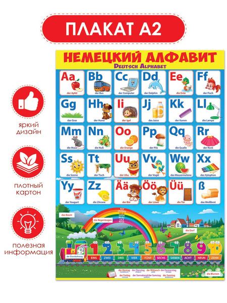 Плакат Немецкий алфавит картон , А2 купить на OZON по низкой цене в ...