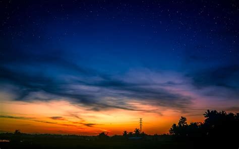 Premium Photo | Amazing evening sky over rural landscape