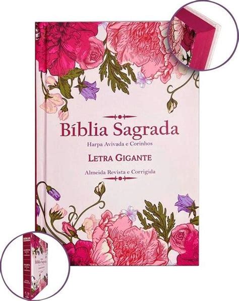 Comprar B Blia Sagrada Letra Gigante Harpa Avivada E Corinhos Rc