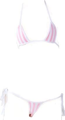 Jasmygirls Anime Lingerie Stripe Micro Bikini Kawaii Swimsuit Japanese Bra And Panty Set Cute