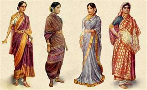 four women in sari are standing next to each other