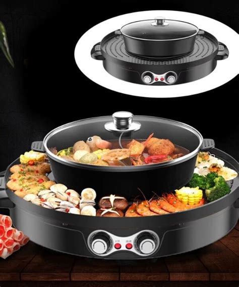 Hot Pot Coréen avec Grill Appareil pour Fondue Chinoise et BBQ