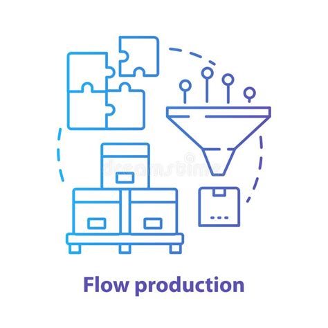 Icono De Concepto Azul De Producción De Flujo Ilustración De Línea