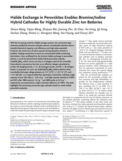 Pdf Halide Exchange In Perovskites Enables Bromine Iodine Hybrid