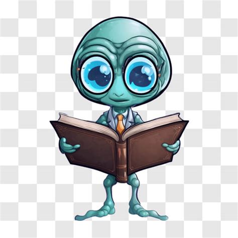 Download Cartoon Alien Reading Book For The First Time Cartoons Online