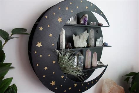 Sparkling Star Moon Crystal Shelf Etsy