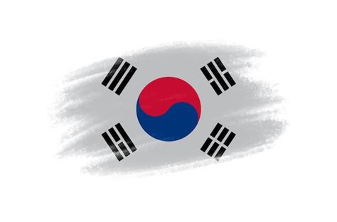 Premium Vector Brush Stroke South Korea Flag