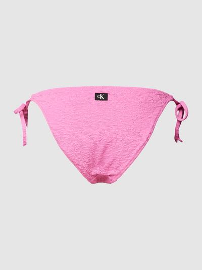 Kup online Calvin Klein Underwear Figi bikini z fakturowanym wzorem mocnoróżowy