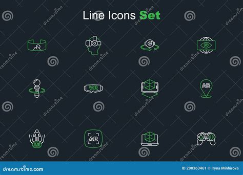 Set Line Gamepad D Modeling Augmented Reality Ar Virtual Glasses